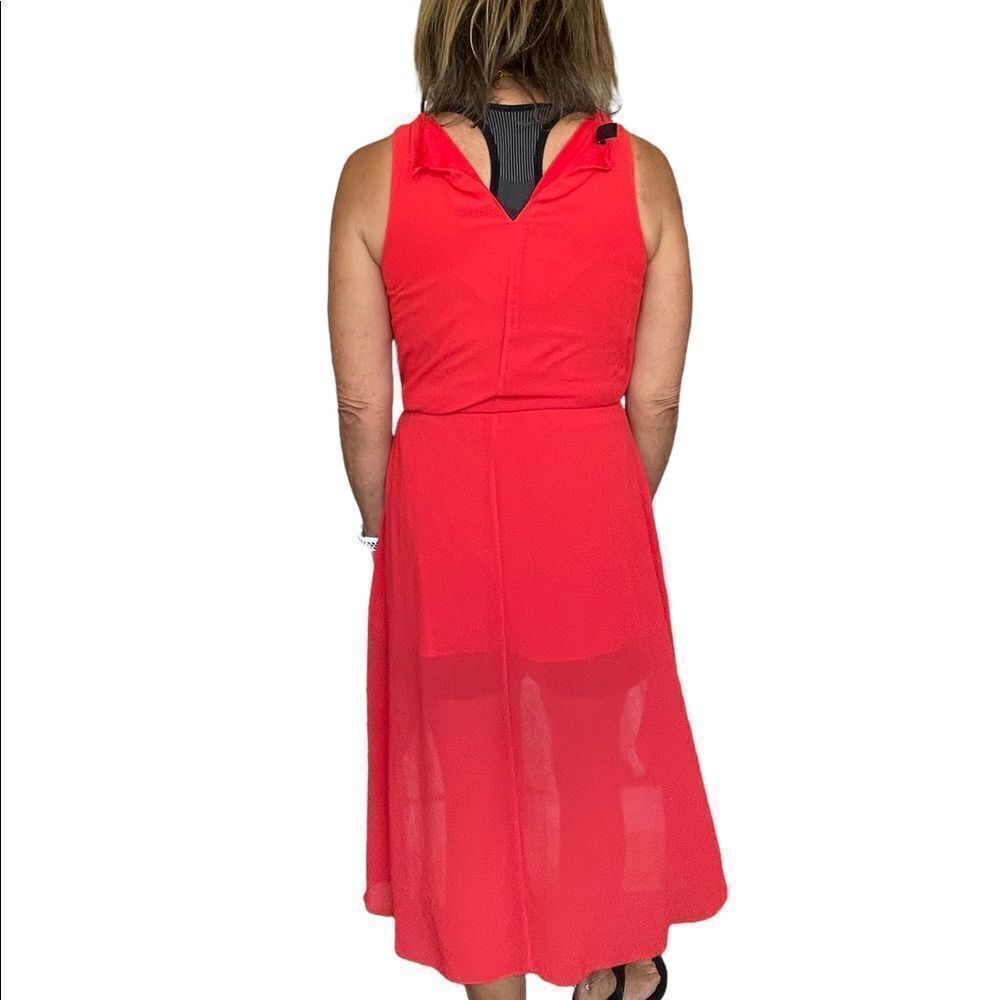 HOT RED HI-LOW SLEEVELESS DRESS‎ - Picture 5 of 11